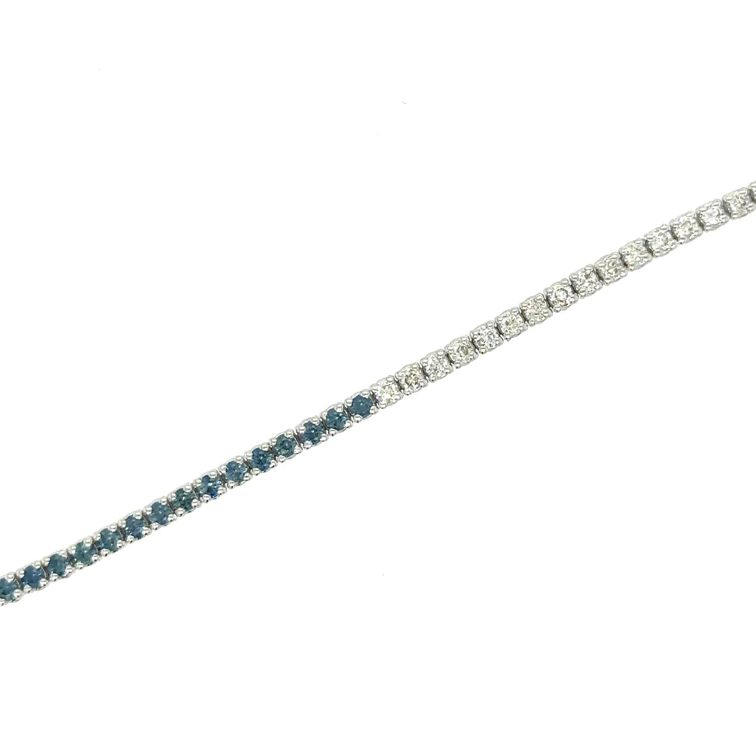 Diamonds / Blue Sapphire Tennis Bracelet
