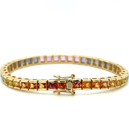 14kt Yellow Gold Multi Sapphire Bracelet