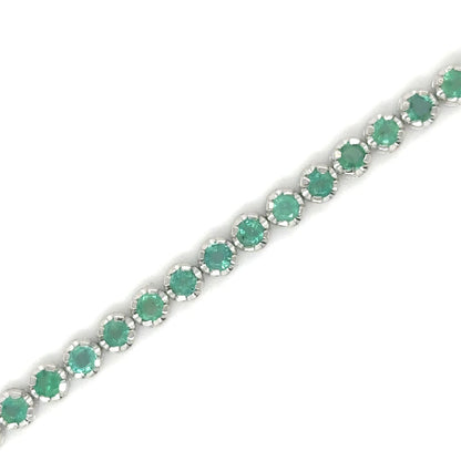 14kt White Gold Emerald Bracelet