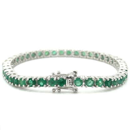 14kt White Gold Emerald Bracelet