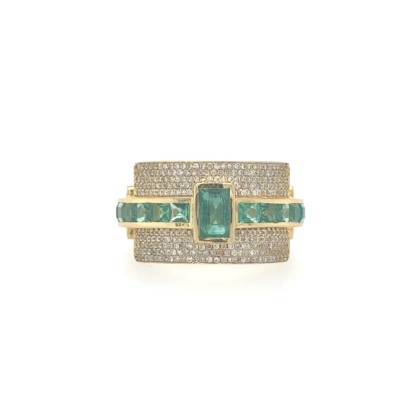 14kt Yellow Gold Sapphire Ring With Diamonds