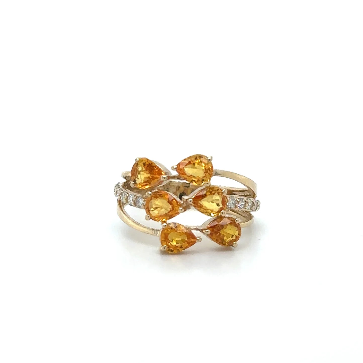 Yellow Gold Yellow Sapphire Diamond Ring