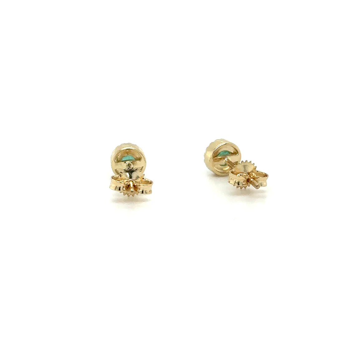 14k Yellow Gold Emerald and Diamond Earring