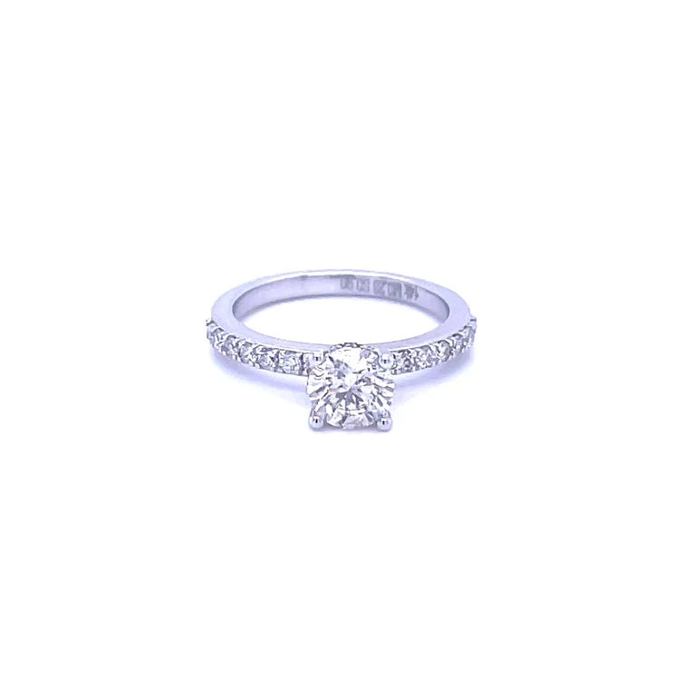 14kt White Gold Center Diamond Ring