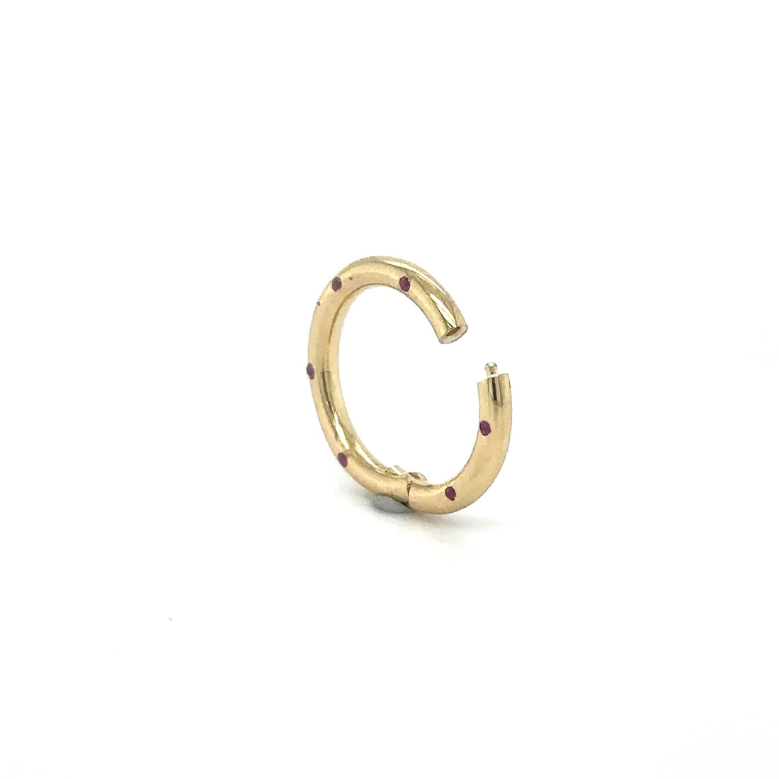 14k Yellow Gold Ruby Round Lock