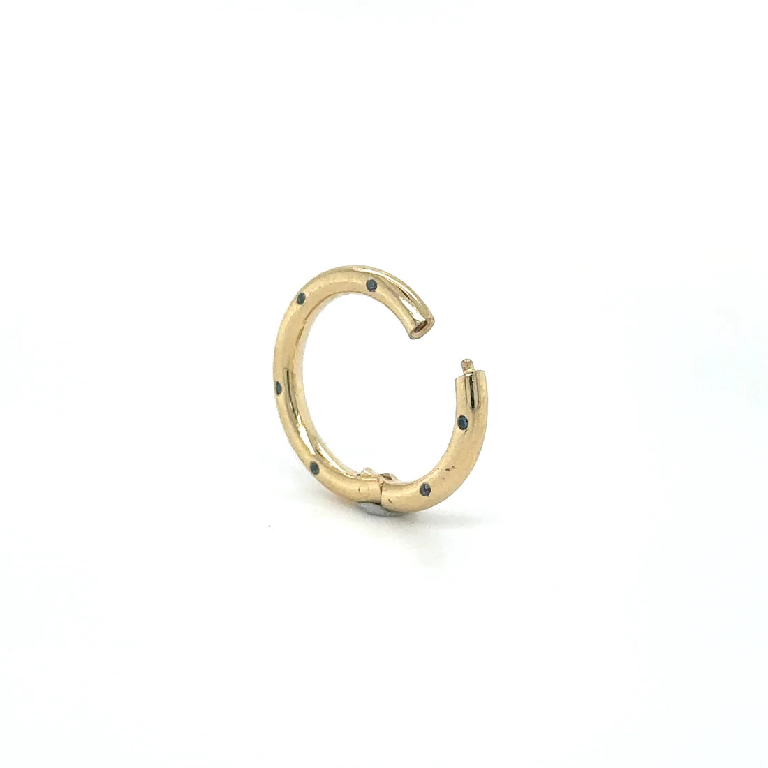 14k Yellow Gold Sapphire Round Lock