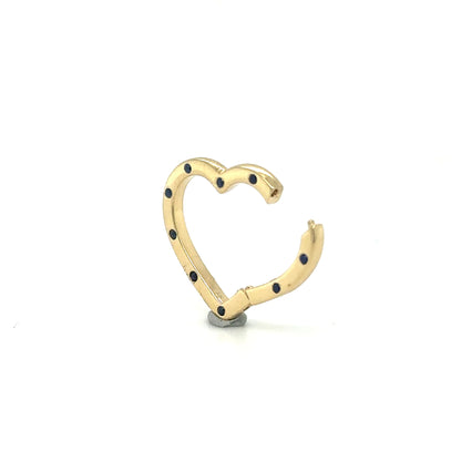 14k Yellow Gold Sapphire Heart Lock