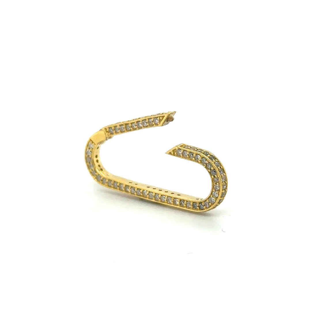 14k Yellow Gold Diamond Paperclip Lock