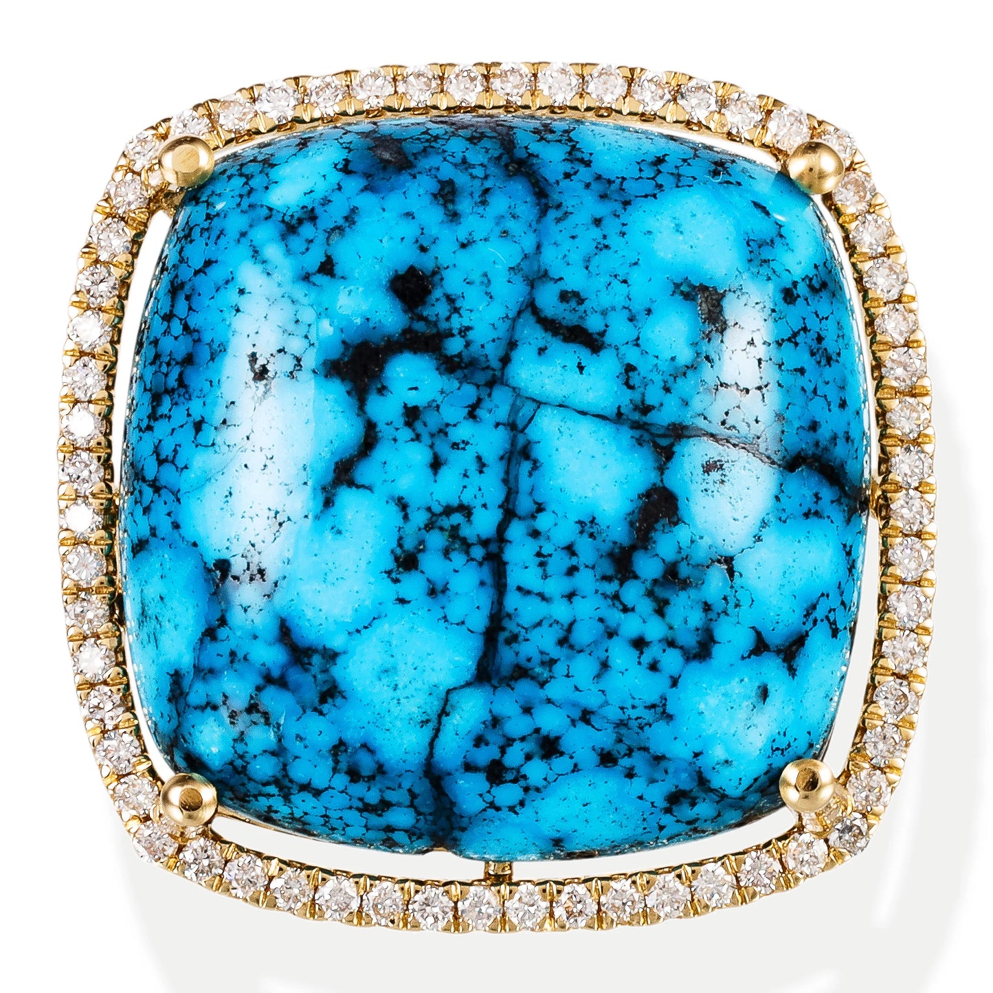 14kt Yellow Gold Diamond / Stone Cushion Shape Ring
