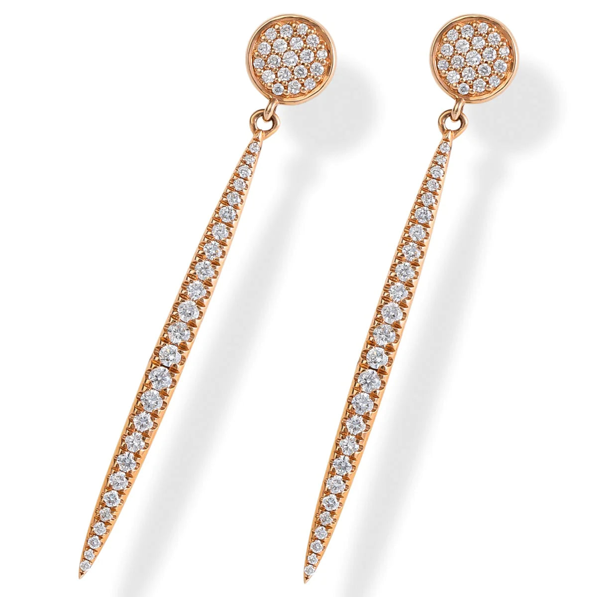 14kt. Rose Gold Diamond Spike Earrings