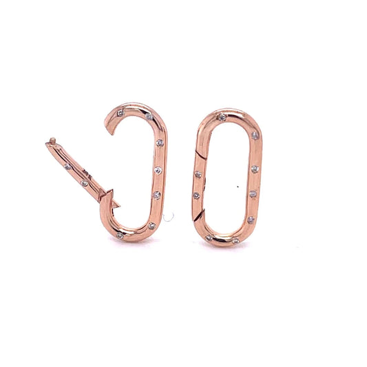 14kt Gold Paperclip Locks With Diamond