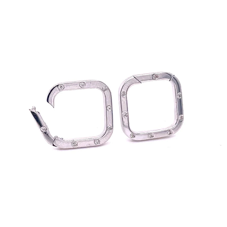 14kt Yellow Gold Square Shape Lock With Diamonds