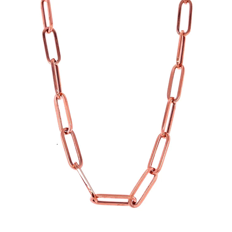 14kt Rose Gold Paperclip Necklace