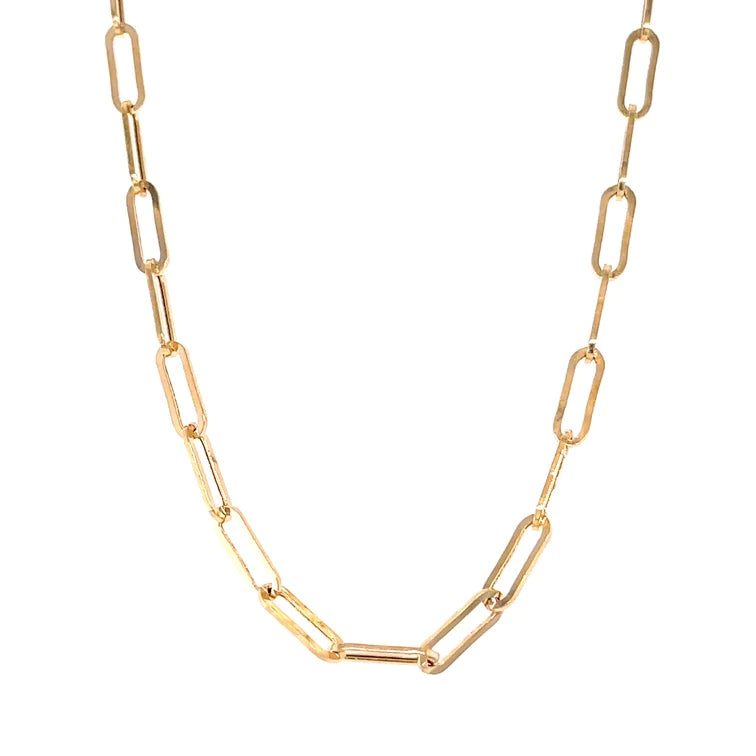14kt Yellow Gold Paperclip Necklace
