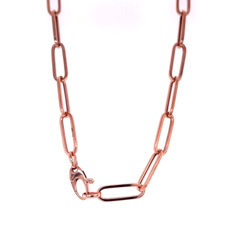 14kt Rose Gold Paperclip Necklace
