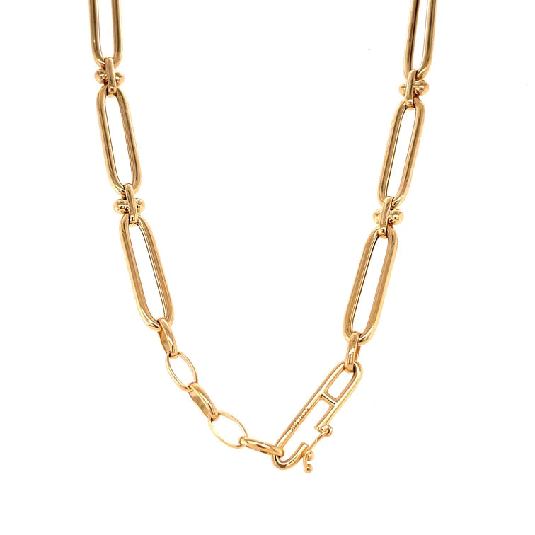 14kt Yellow Gold Paperclip Necklace