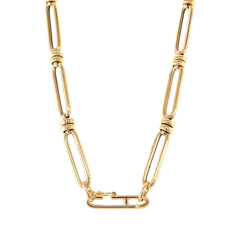 14kt Yellow Gold Paperclip Necklace