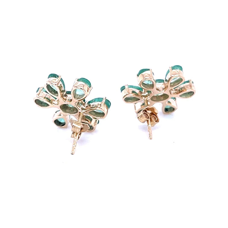 14kt Yellow Gold Emerald Earing