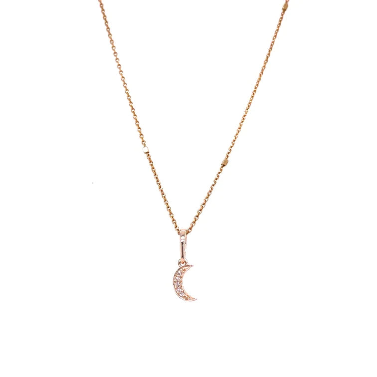 14kt Yellow Gold Moon Pendent With Diamonds