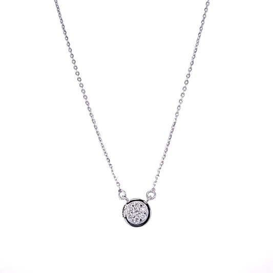 14kt White Gold Pendent With Diamond Necklace