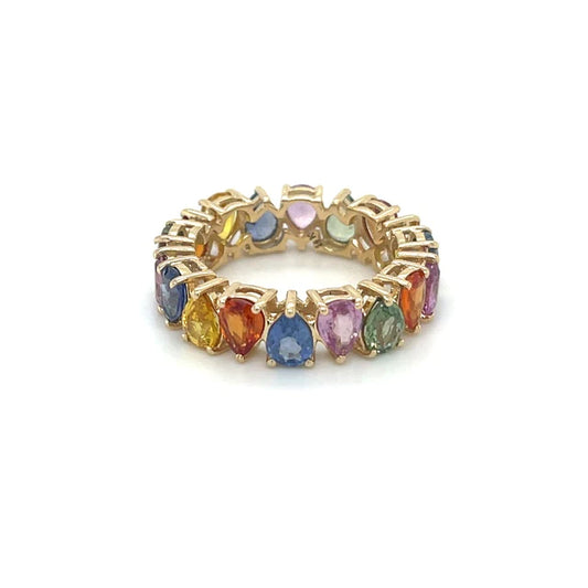 14kt Yellow Gold Multi Color Sapphire Ring