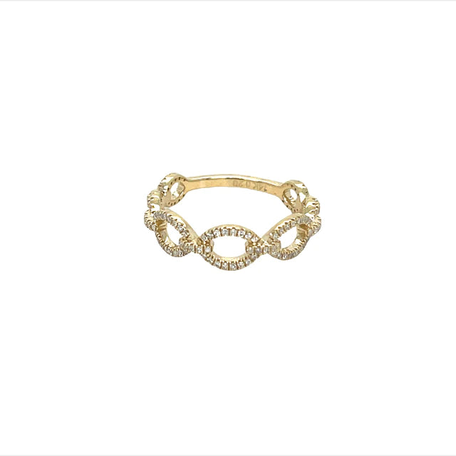 Yellow Gold Diamond Chain Ring
