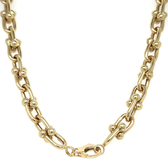14kt Yellow Gold Graduated U-link 18" Necklace