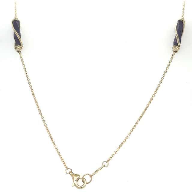 14kt Yellow Gold Enamel 16" Necklace