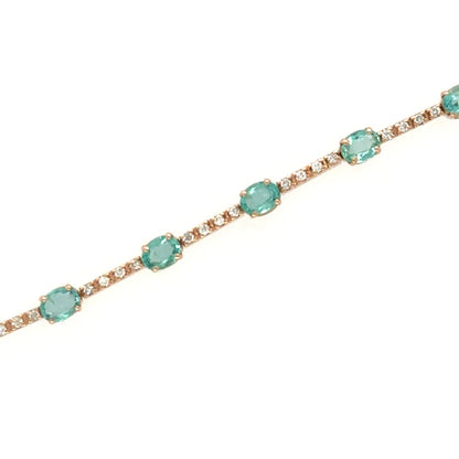 18kt Rose Gold Emerald and Diamonds Bracelet