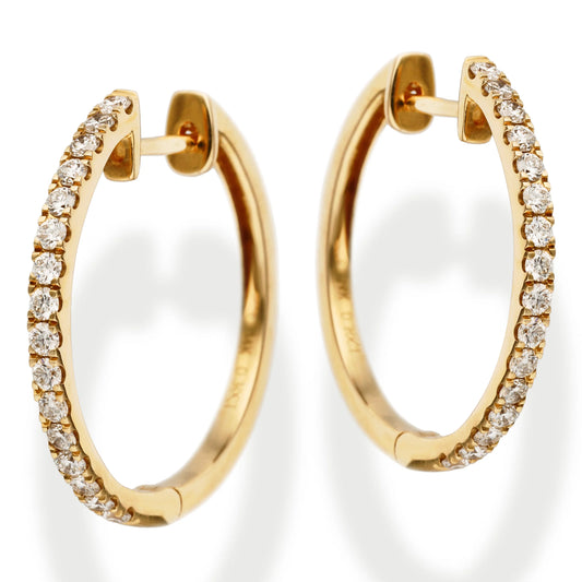 Diamond Huggies Earrings Yellow Gold