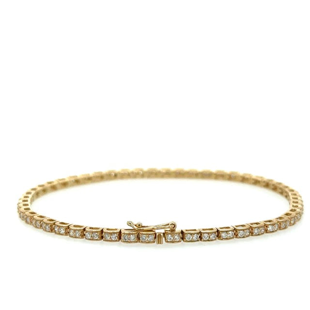 14kt Yellow Gold Bracelet With Diamonds