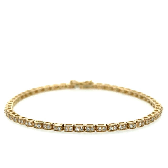 14kt Yellow Gold Bracelet With Diamonds