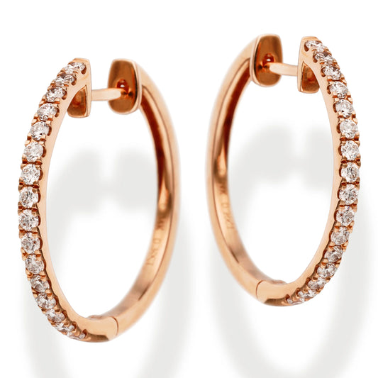 Diamond Huggies Earrings Rose Gold