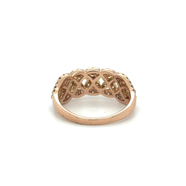 14kt Rose Gold Ring With Yellow Dimaonds