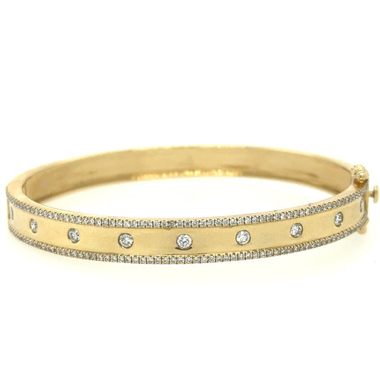14kt Yellow Gold Diamond Bangle