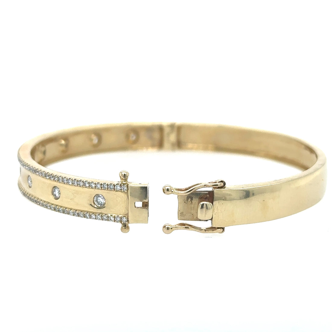 14kt Yellow Gold Diamond Bangle