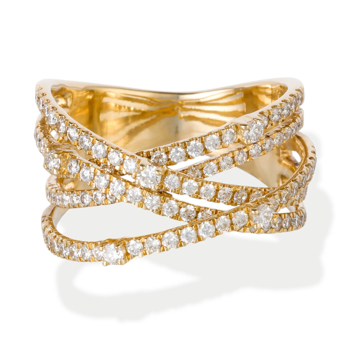 14kt Gold Criss Cross Diamond Ring