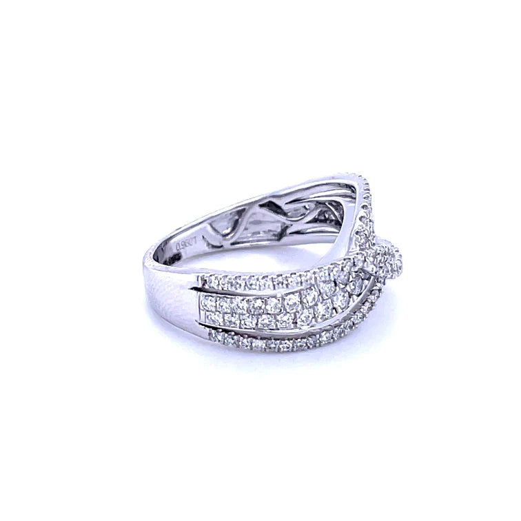 14kt White Gold Diamond Crossover Ring