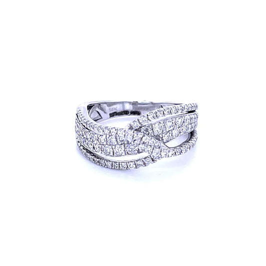 14kt White Gold Diamond Crossover Ring