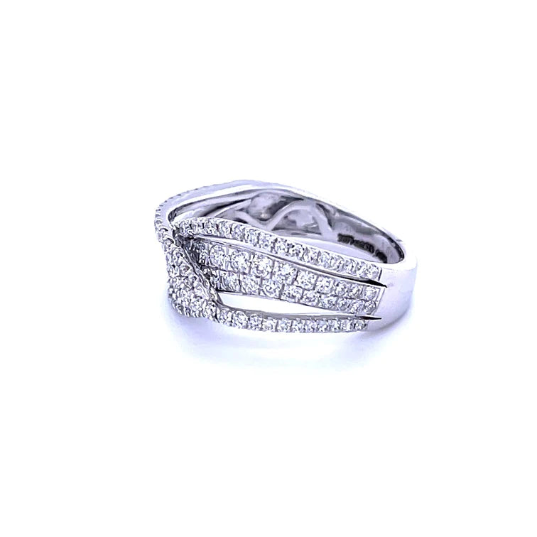 14kt White Gold Diamond Crossover Ring