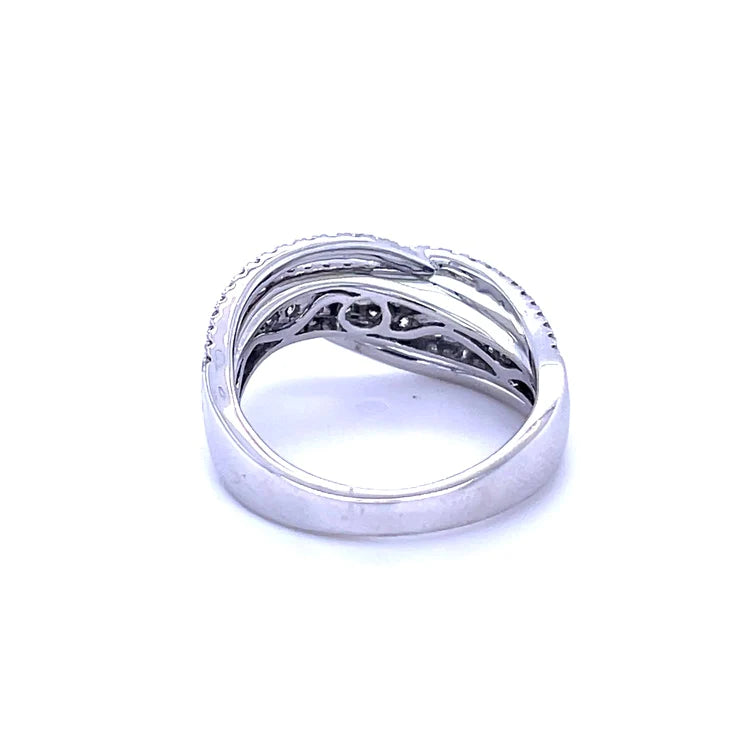 14kt White Gold Diamond Crossover Ring