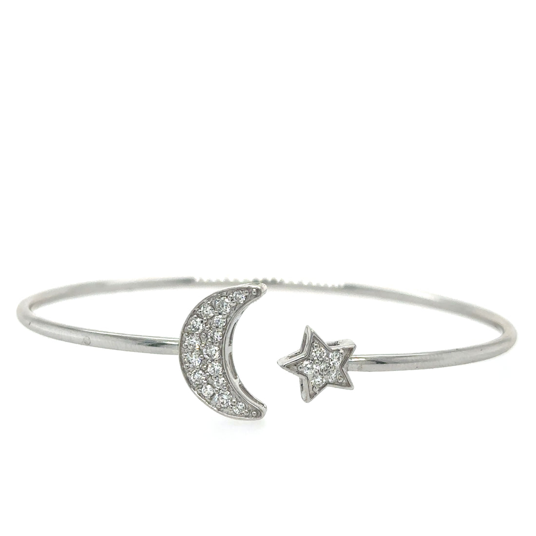 Star Moon Diamond Bangle