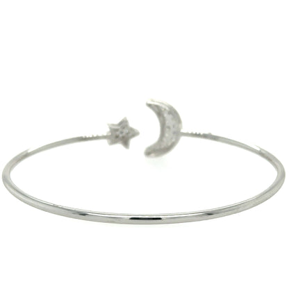 Star Moon Diamond Bangle