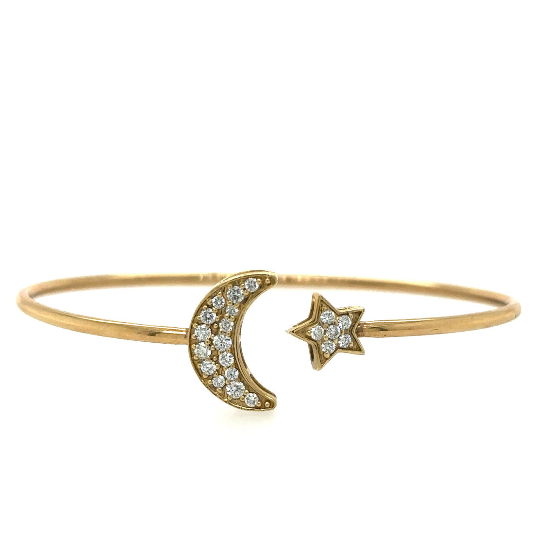 Star Moon Diamond Bangle