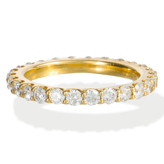 14kt Yellow Gold Simple Pave Diamond Ring Band