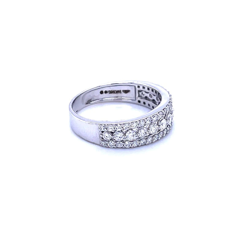 Diamond Multi-Row Band Ring in 14kt White Gold