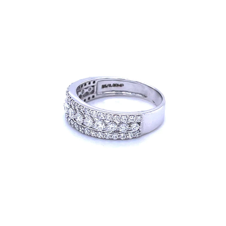Diamond Multi-Row Band Ring in 14kt White Gold