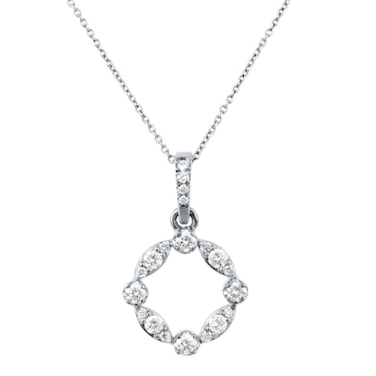 Diamond Round Open Circle Pendant