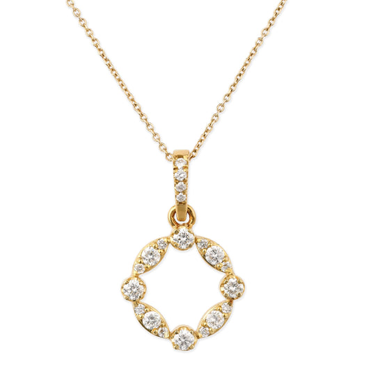 Diamond Round Open Circle Pendant