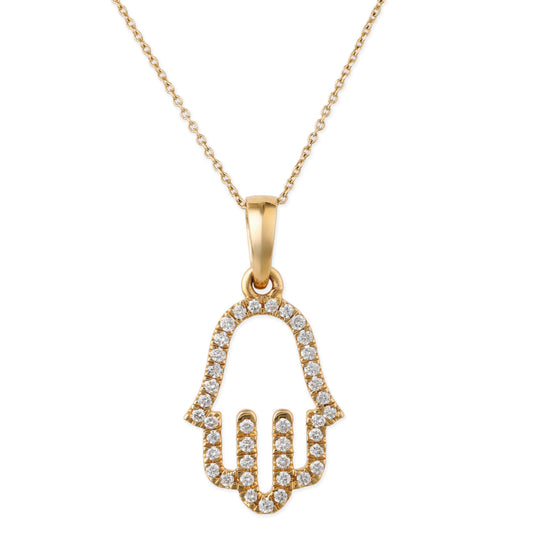 Diamond Hamsa Pendant